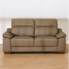 Efraim 2 Seater Half Leather Sofa - Brown