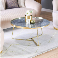 Cianna Coffee Table - Grey / Golden