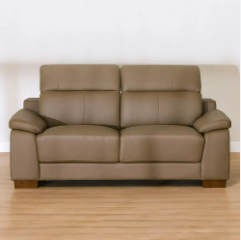 [SOF-Dan-06140] Efraim 2 Seater Half Leather Sofa - Brown