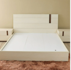 [BED-Dan-06152] Maybell 180X200 King Bed Set - White Maple / Walnu
