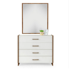 [BED-Dan-06157] Gordion Dresser with Mirror - Light Cream