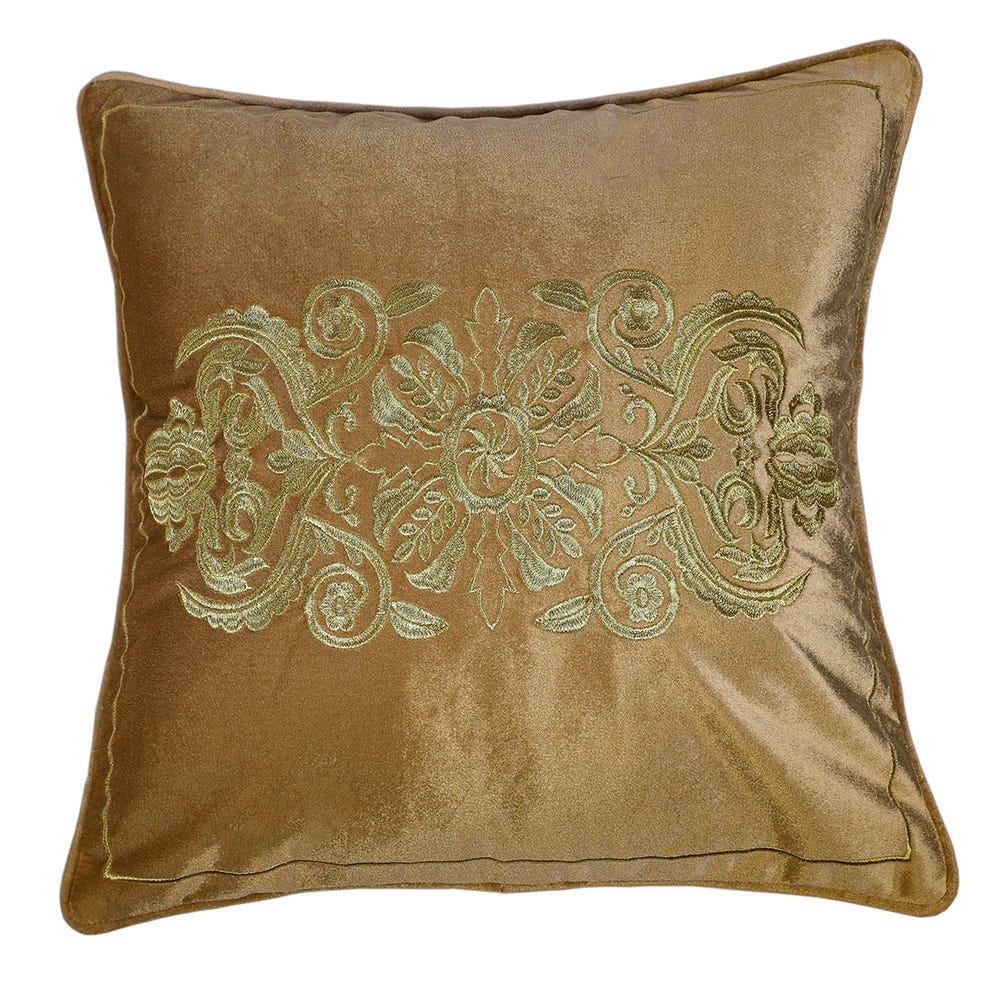 Ss21 Fantasy Embroidered Filled Cushion 45 x 45Cms _Beige Hol_439