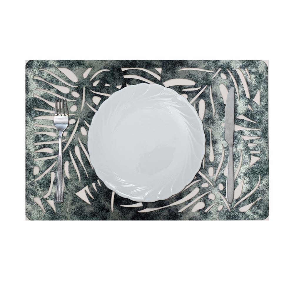 Glamour Vintage Pvc Die Cut Placemat Silver 43.5 x 28.5Cm Pfmp_D_28790_Silver