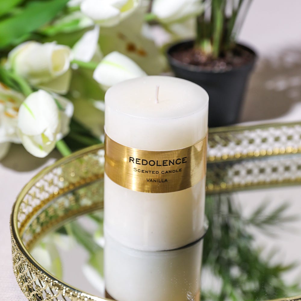 SS22 Monique Scented Pillar Candle Ivory Vanilla 300g 7x10cm 22ZL003_3