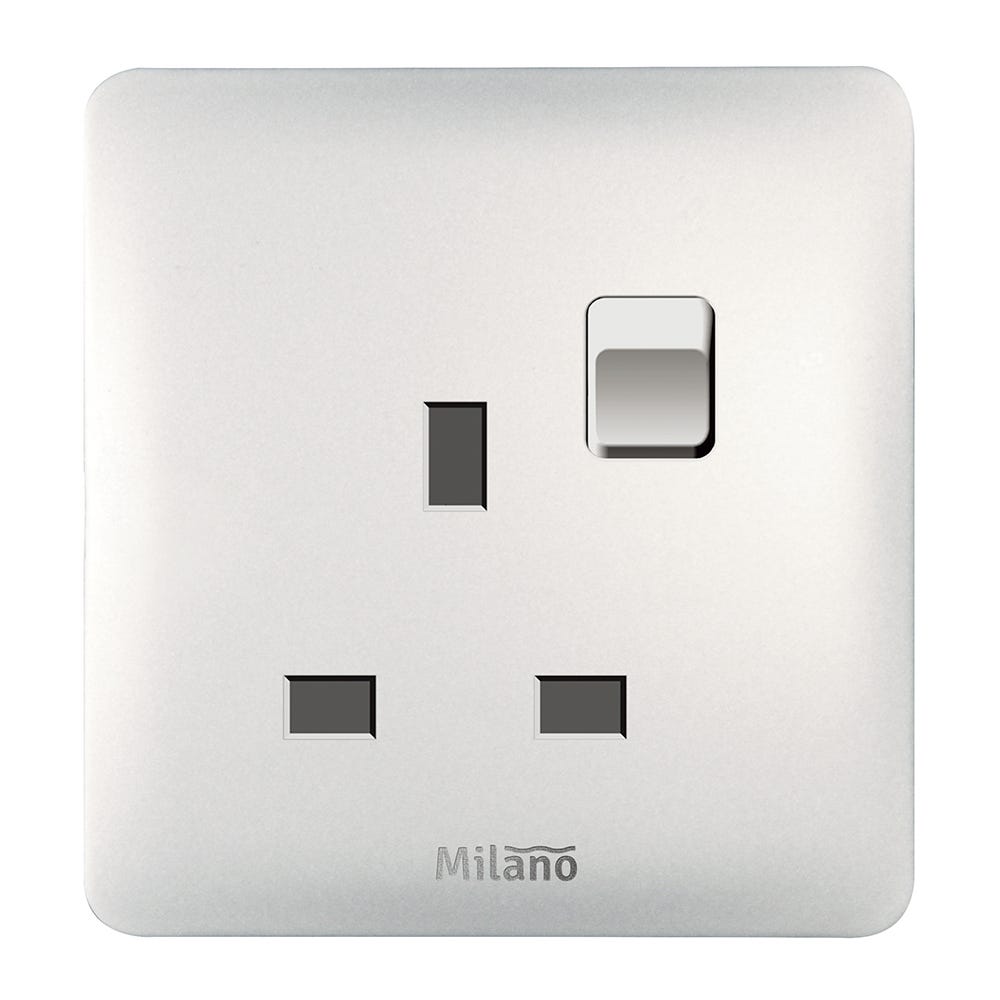 Milano 13A Single Switched Socket with LED Indicat