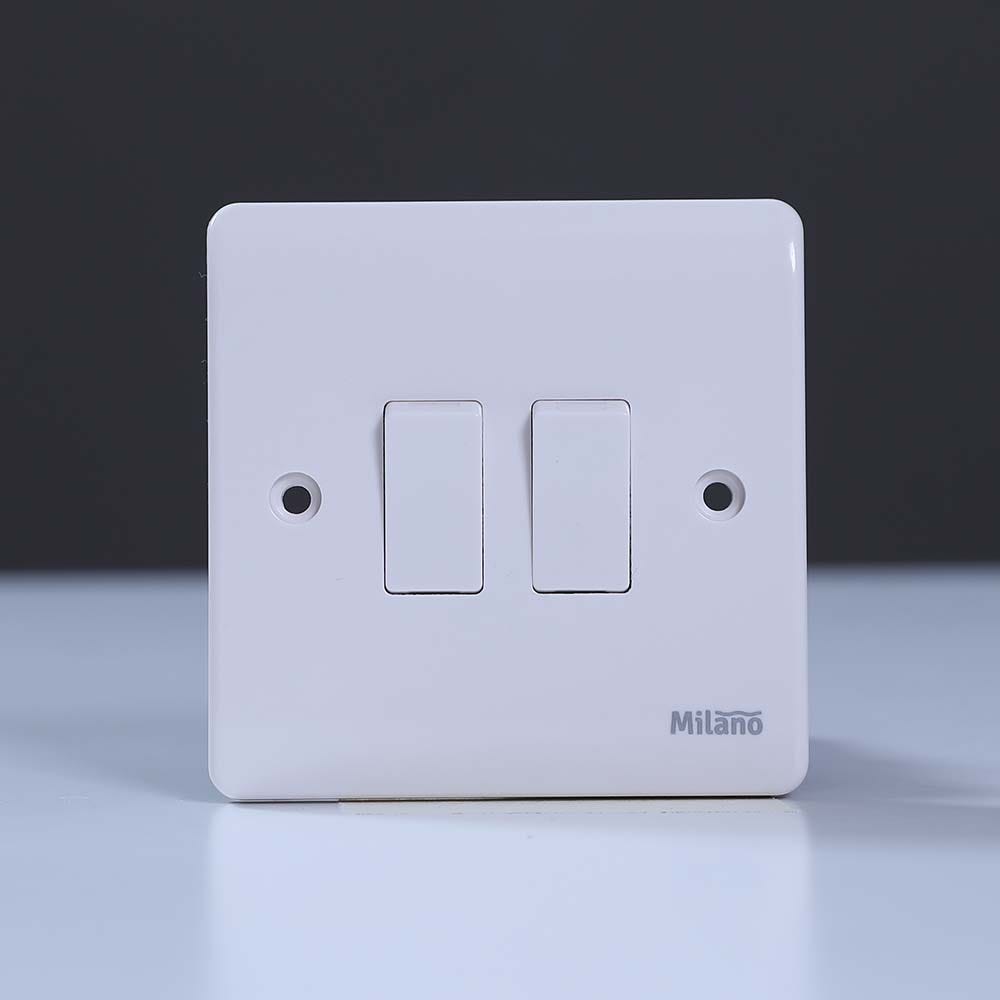 MILANO 10A 2 GANG 1 WAY SWITCH