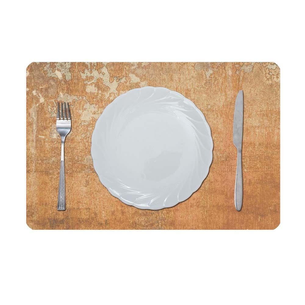 Glamour Vintage Rust Metal Look Placemat Gold 43.5x28.5Cm Afc_R_29434A