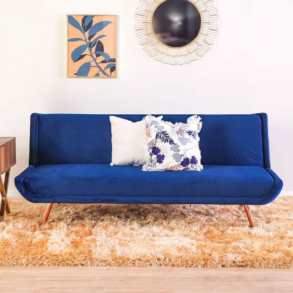 Mertel Fabric Sofa Bed_Deep Blue Velvet