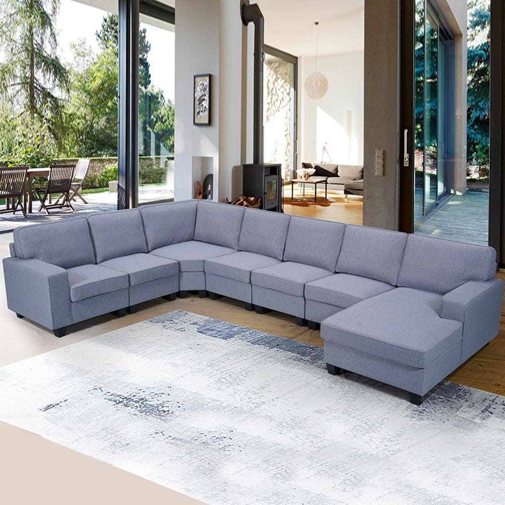 Santino Right Corner 
Sectional Sofa set
 _ Cool Grey