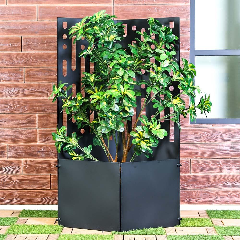 METAL CORNER RACK WITH PLANTER