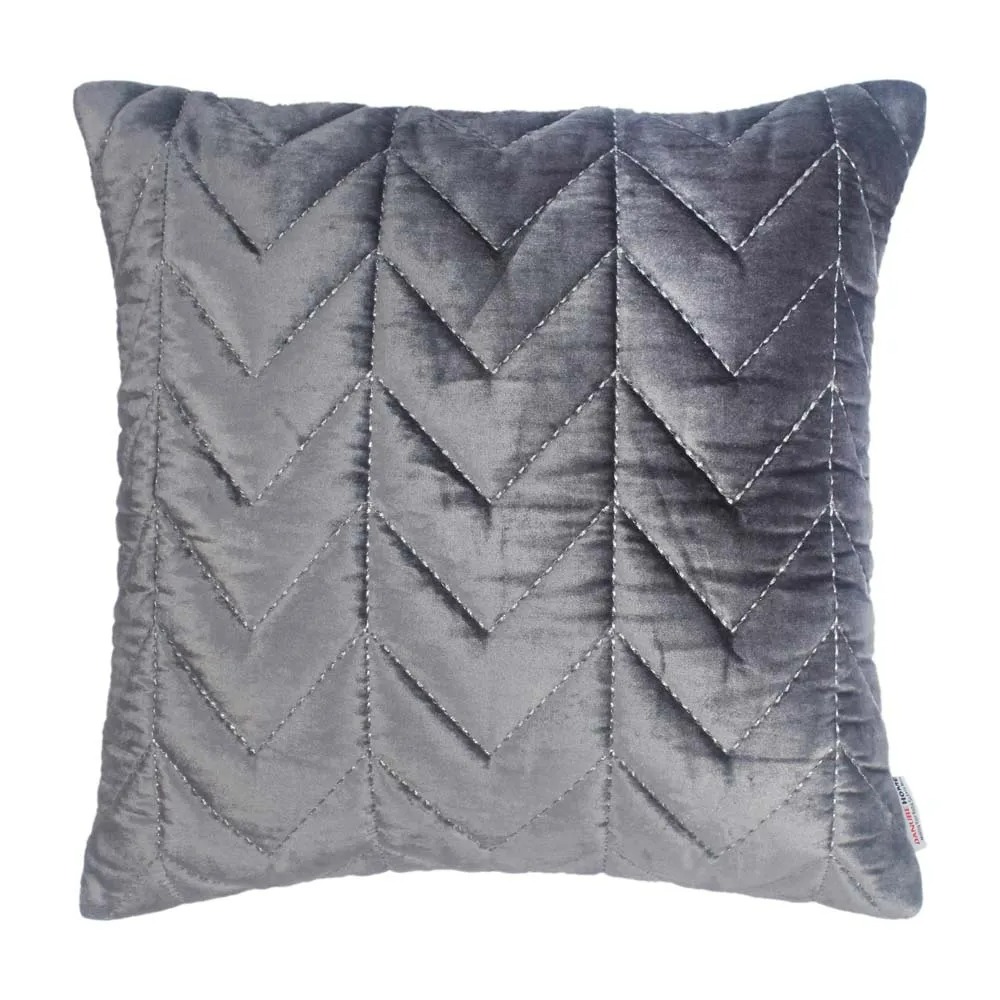 Edria Metallic Embroidered Quilted Decorative Filled Cushion