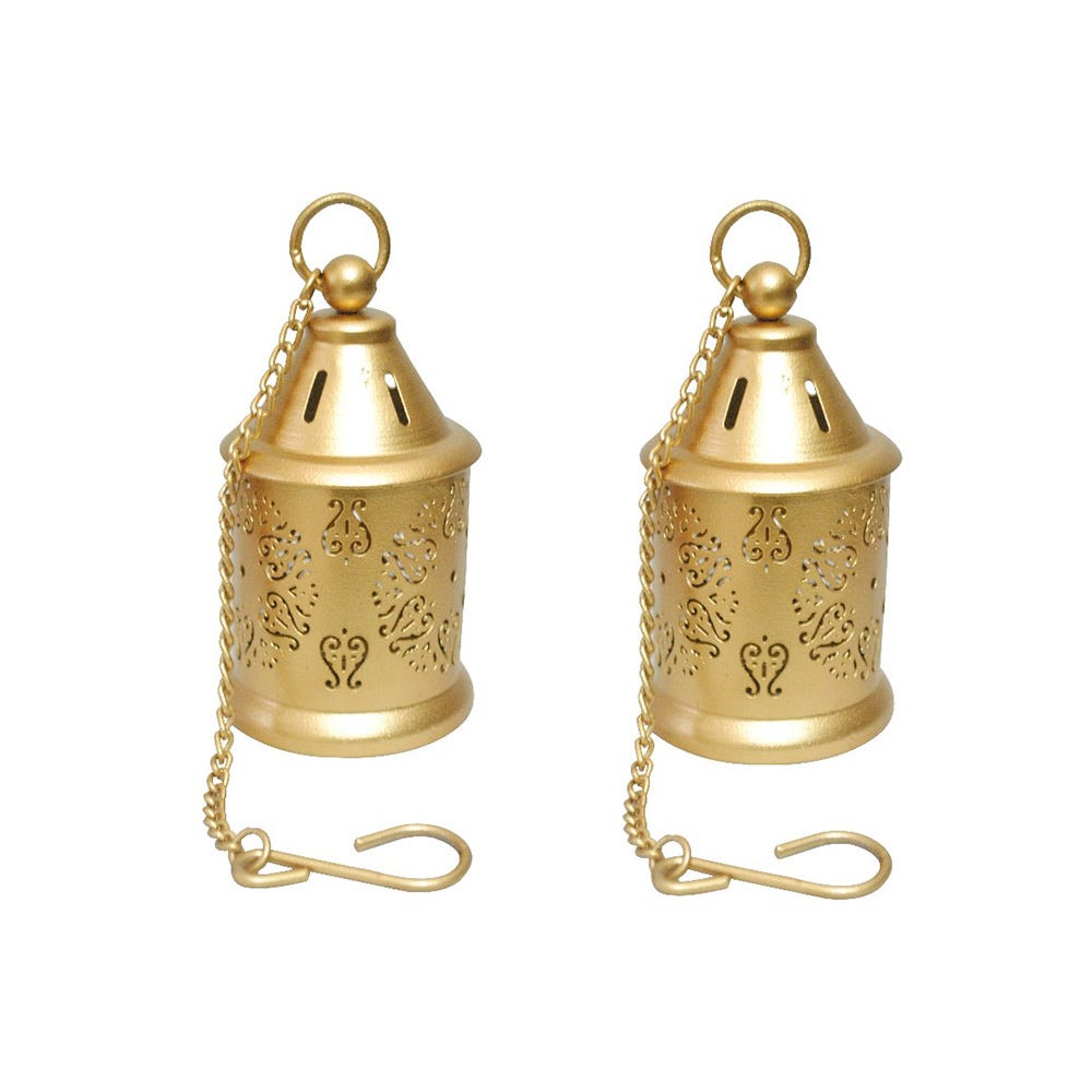 SS20 Sahara Jaali T light Holder Set of 2  Gold