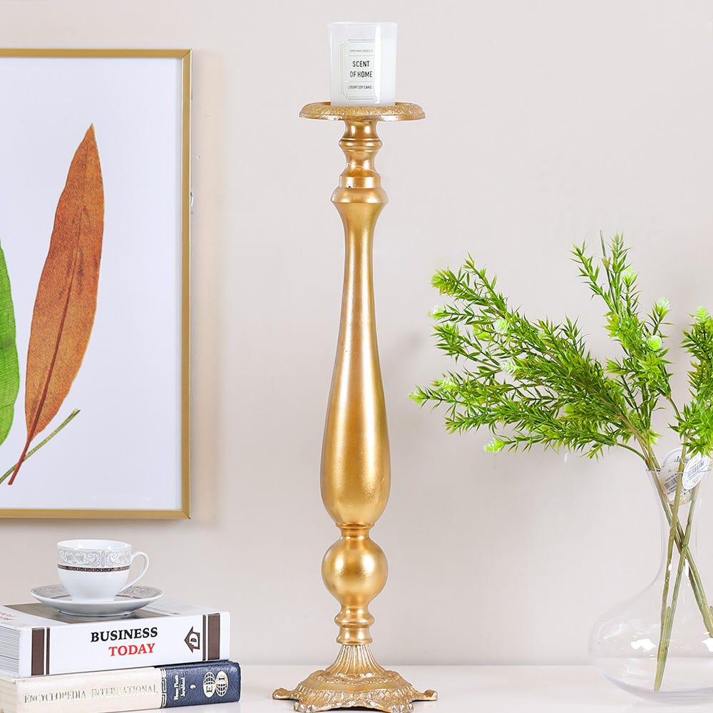 SS21 Arianna Pillar Candle Holder Gold