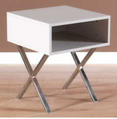 Seychelles End Table Table - Power White / Silver