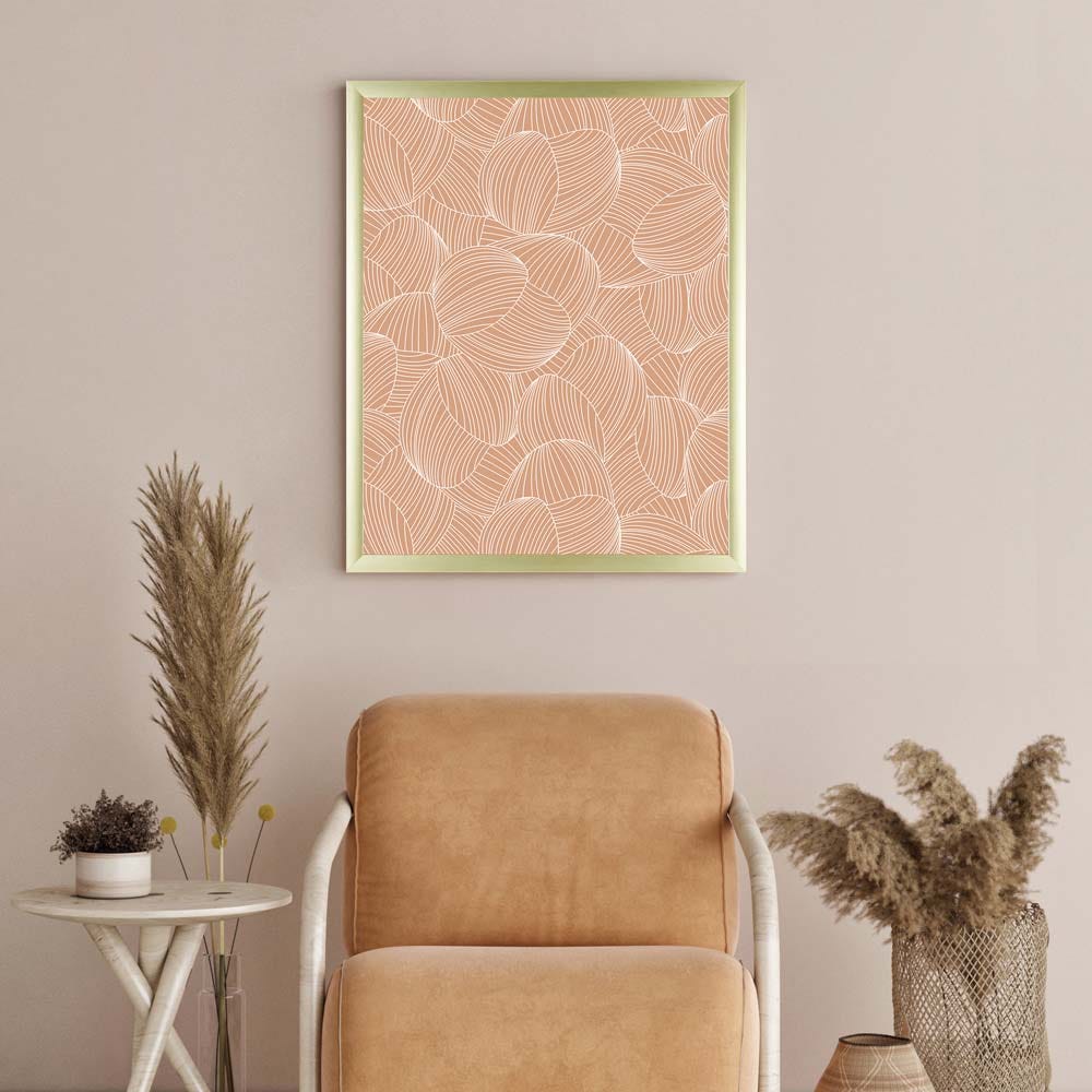 AW21 Gallery Outline Of Pink Background Flower Framed Art