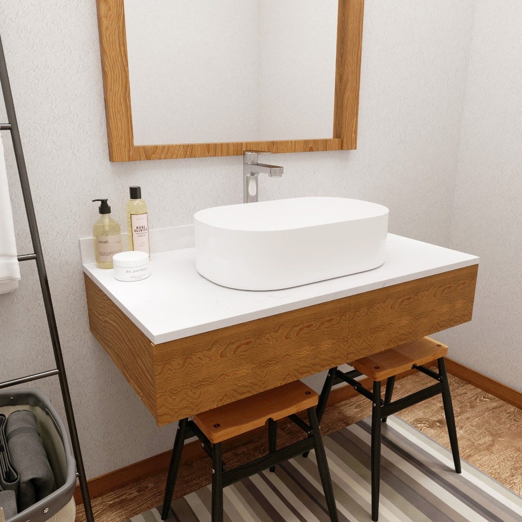 Milano Countertop Art Basin model no_8183 Oblong White