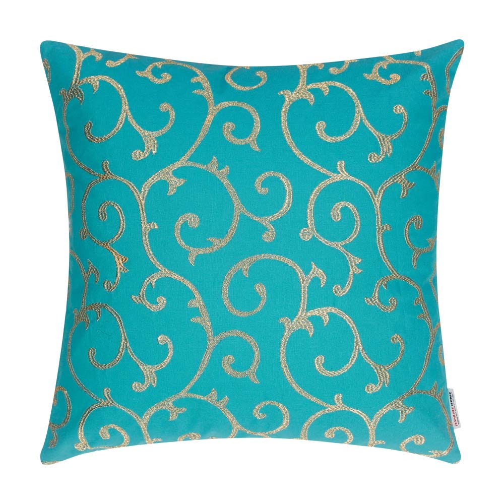 Edria Metallic Embroidered Filled Cushion