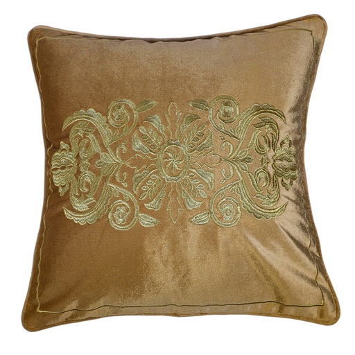 [HOM-Dan-01011] Ss21 Fantasy Embroidered Filled Cushion 45 x 45Cms _Beige Hol_439