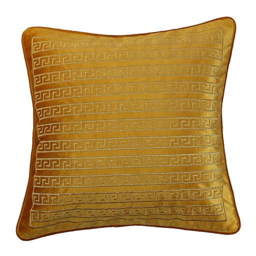 [HOM-Dan-01012] Ss21 Fantasy Embroidered Filled Cushion 45 x 45Cms _Gold Hol_410