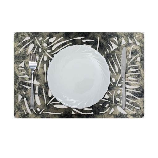 [HOM-Dan-01022] Glamour Vintage Pvc Die Cut Placemat Gold 43.5 x 28.5Cm Pfmp_D_28790_Gold