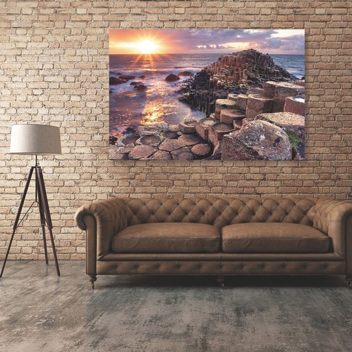 [HOM-Dan-01063] SS21 Diana Beautiful Sunrise Tempered Glass Wall Art