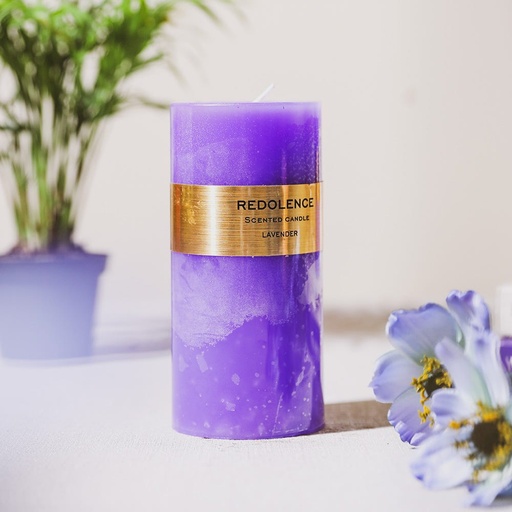 [HOM-Dan-01269] SS22 Monique Scented Pillar Candle Purple Lavender 440g 7x15cm 22ZL004_4