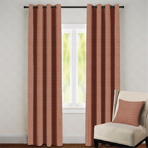 [HOM-Dan-01285] Glitz Ss Eyelet Curtain Without Lining 135X240 Cm Maroon _17696