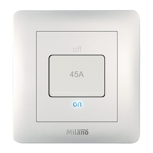 [ELE-Dan-01377] Milano 45A DP Switch with LED Indicator WH PS