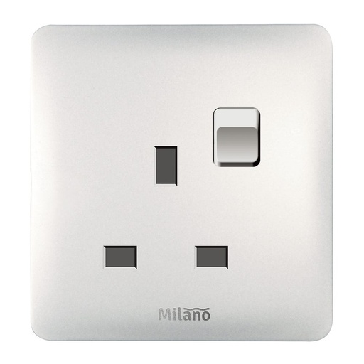[ELE-Dan-01379] Milano 13A Single Switched Socket with LED Indicat