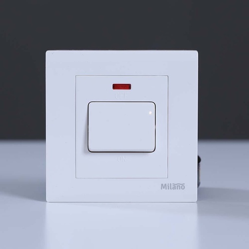 [ELE-Dan-01437] MILANO 20A DP SWITCH WITH NEON
