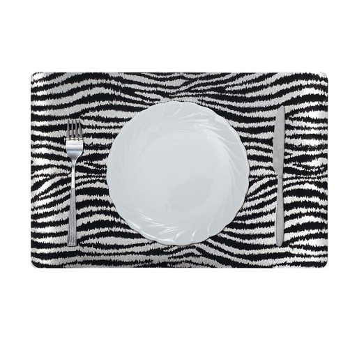 [HOM-Dan-01645] Glamour Exotic Jungle Placemat Silver 45x30Cm Pfmp_28853B