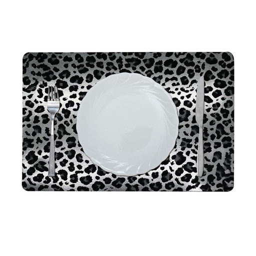 [HOM-Dan-01647] Glamour Exotic Jungle Placemat Silver 45x30Cm Pfmp_28858B