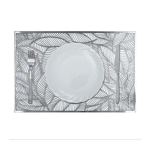 [HOM-Dan-01648] Glamour Laser Cutting Placemat Silver 45x30Cm Pfm_Lc_51024