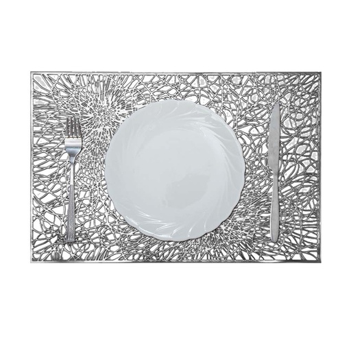 [HOM-Dan-01649] Glamour Laser Cutting Placemat Silver 45x30Cm Pfm_Lc_81946_Silver