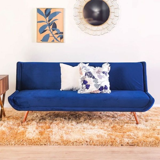 [SOF-Dan-01914] Mertel Fabric Sofa Bed_Deep Blue Velvet