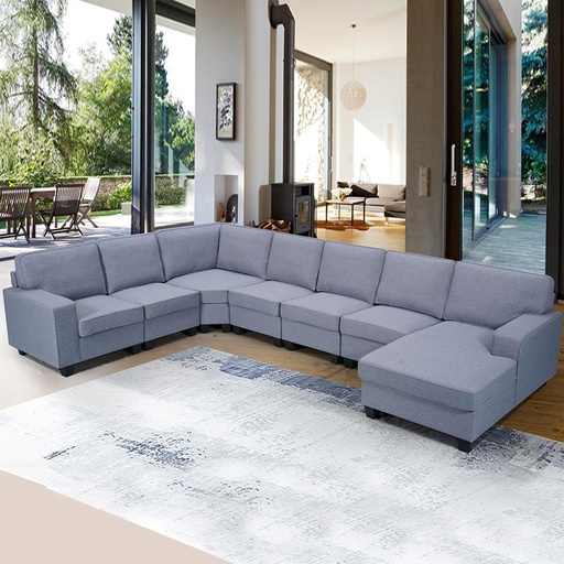 [SOF-Dan-02028] Santino Right Corner 
Sectional Sofa set
 _ Cool Grey