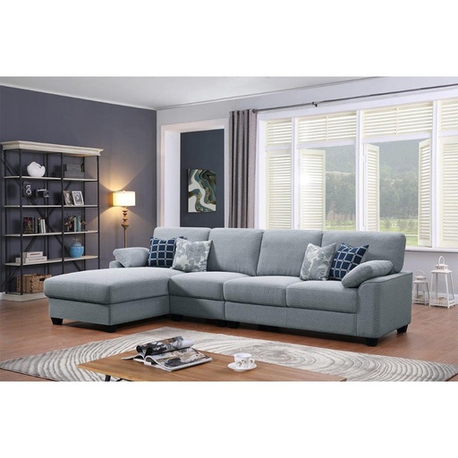 [SOF-Dan-02030] L Shape Terry Left Corner Fabric Sofa Set-Beige