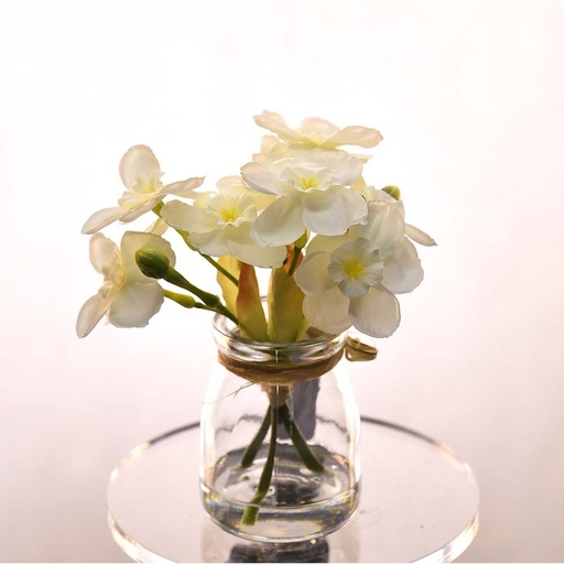 [HOM-Dan-02048] AW21  Rejoice  White  narcissu  vase