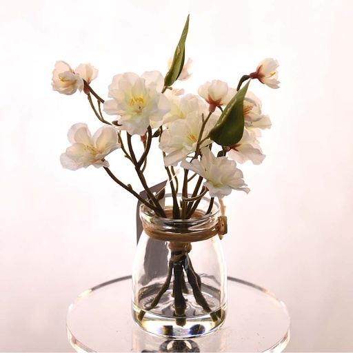 [HOM-Dan-02050] AW21  Rejoice  White  cherry  blossom  Pudding  Vase