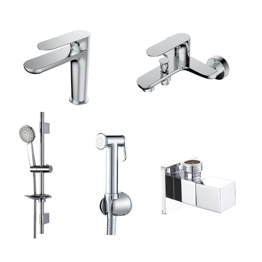 [SAN-Dan-02094] MILANO VERDI COLLECTION (BASIN plus BATH plus SHATTAF plus ANGLE VALVE plus KIT)