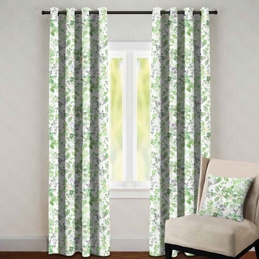 [HOM-Dan-02212] Glitz Ss Eyelet Curtain Without Lining 135 x 240 Cm Multi Green Se _ Cur_1