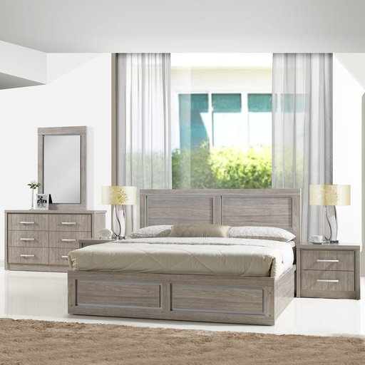 [BED-Dan-00359] Torino 180x200 King Bed Set plus Dresser w or Mirror