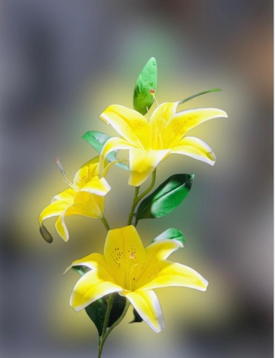 [Loc-ova-05395] Yellow Lilies Stick