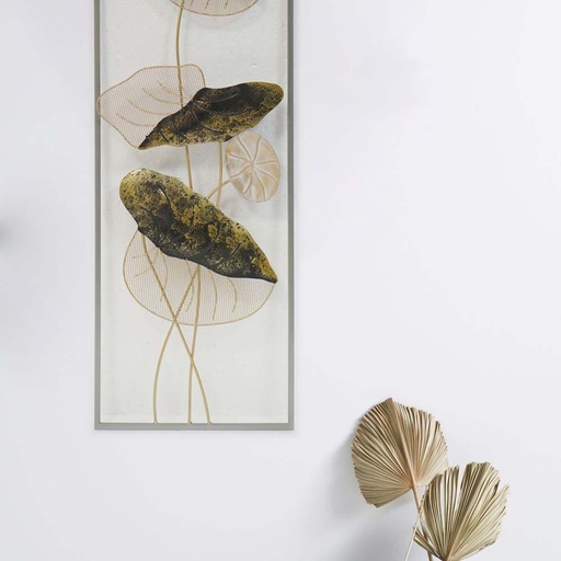 [HOM-Dan-00571] SS21 Alayna Lotus Flower Leaf Abstract Botanical Wall Art