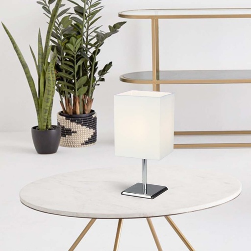 [HOM-Dan-00614] AW21 MAGGIE METAL TABLE LAMP CHROME plus OFF WHITE