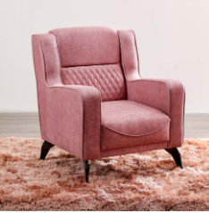 [SOF-Dan-06142] Mistral 1 Seater Fabric Sofa - Cranberry