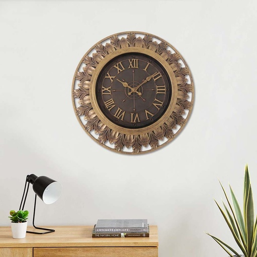 [HOM-Dan-00626] AW21 Lexie Wall Clock Gold 20 inch
