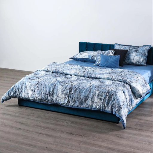 [HOM-Dan-00968] Arianna_Gudenus King Sor7 Print Comforter Set Multi_Blue