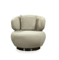 [SOF-Dan-06141] London 1 Seater Fabric Sofa - Light Brown